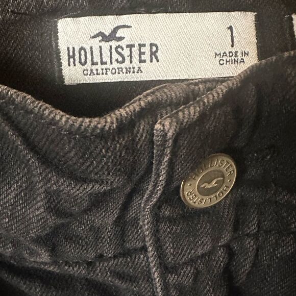 Hollister Black Denim Ultra High-Rise Skirt With Belt Size 1 ▪️ - Picture 4 of 8